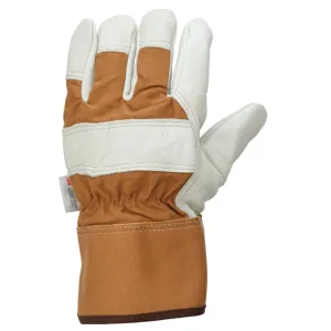 Tough Duck Men's Winter Work Gloves - Pile Lined, Premium Cowgrain Leather, Rubberized Safety Cuffs, Durable, Superior Warmth, All-Season Protection | Sizes M-2XL