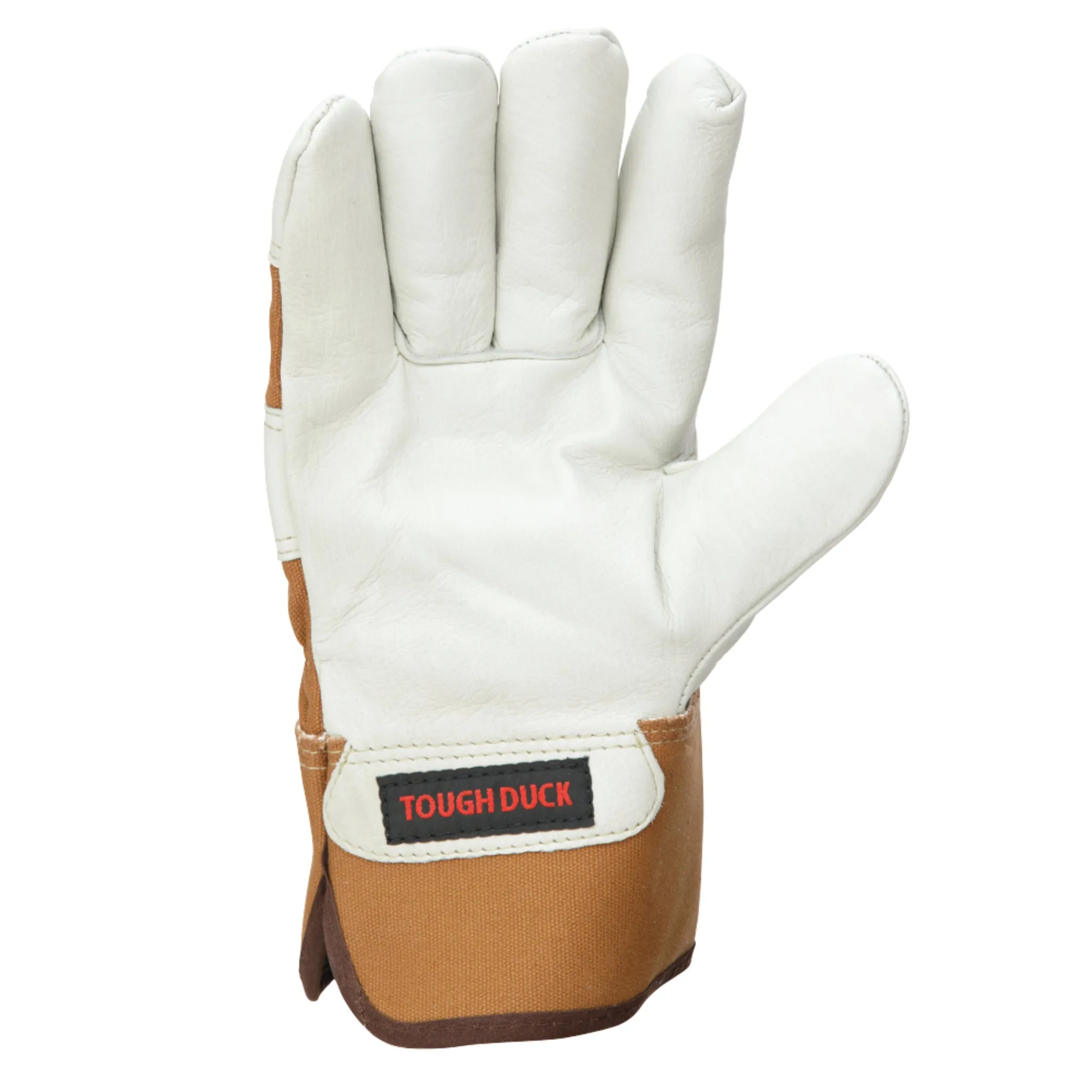 Tough Duck Men's Winter Work Gloves - Pile Lined, Premium Cowgrain Leather, Rubberized Safety Cuffs, Durable, Superior Warmth, All-Season Protection | Sizes M-2XL
