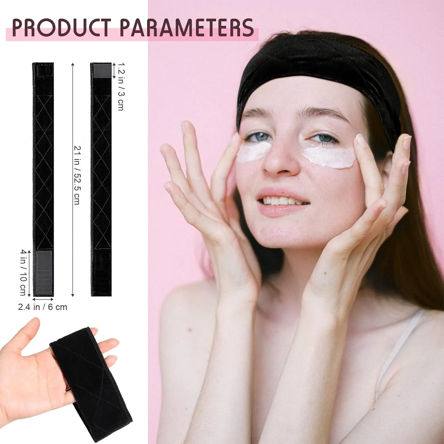 Wig Grip Band Velvet Headband Scarf Head Hair Band Extra Hold Wig Adjustable Fastern,Stretch Cotton headband (BLACK)