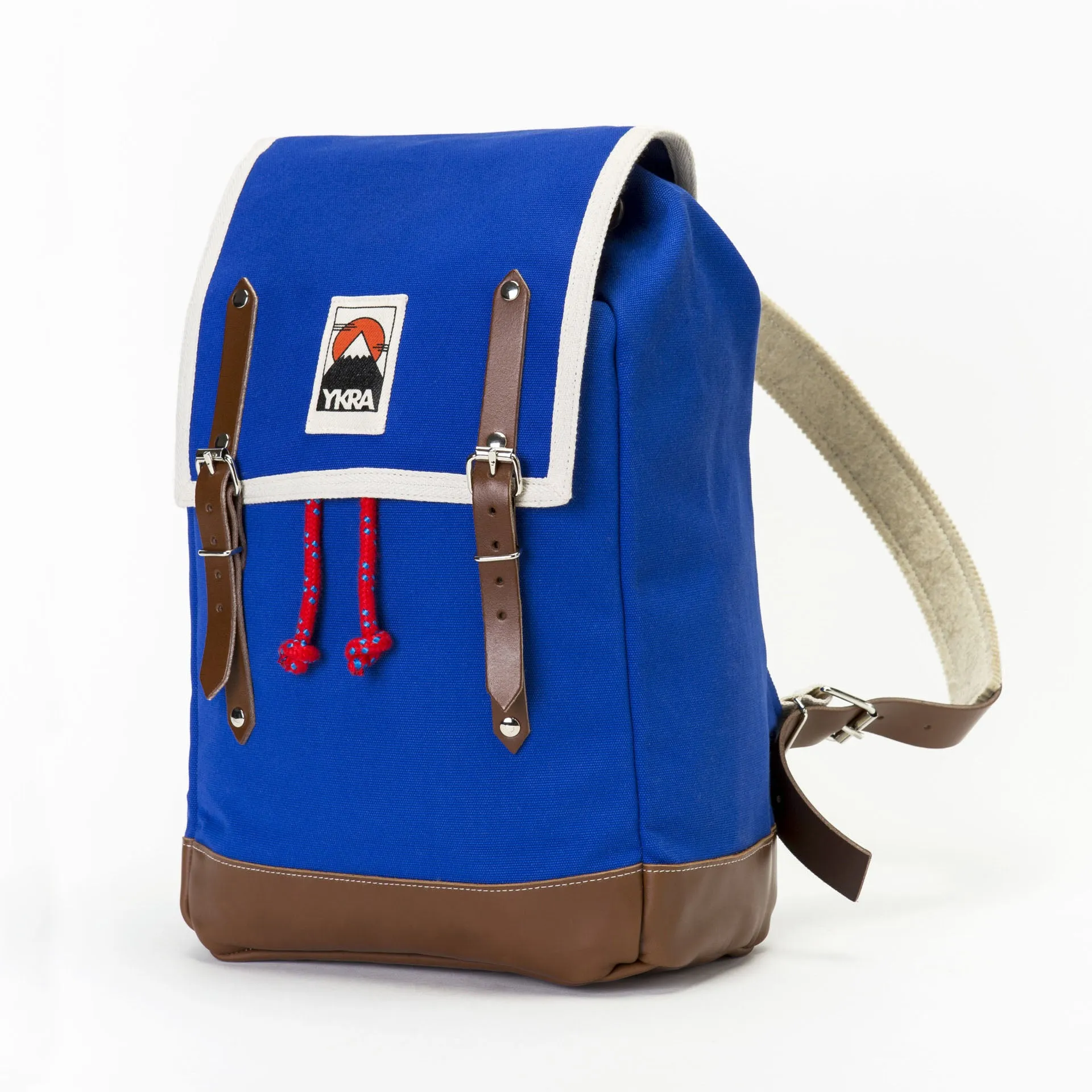 YKRA Matra Mini Leather Strap & Bottom Backpack Blue