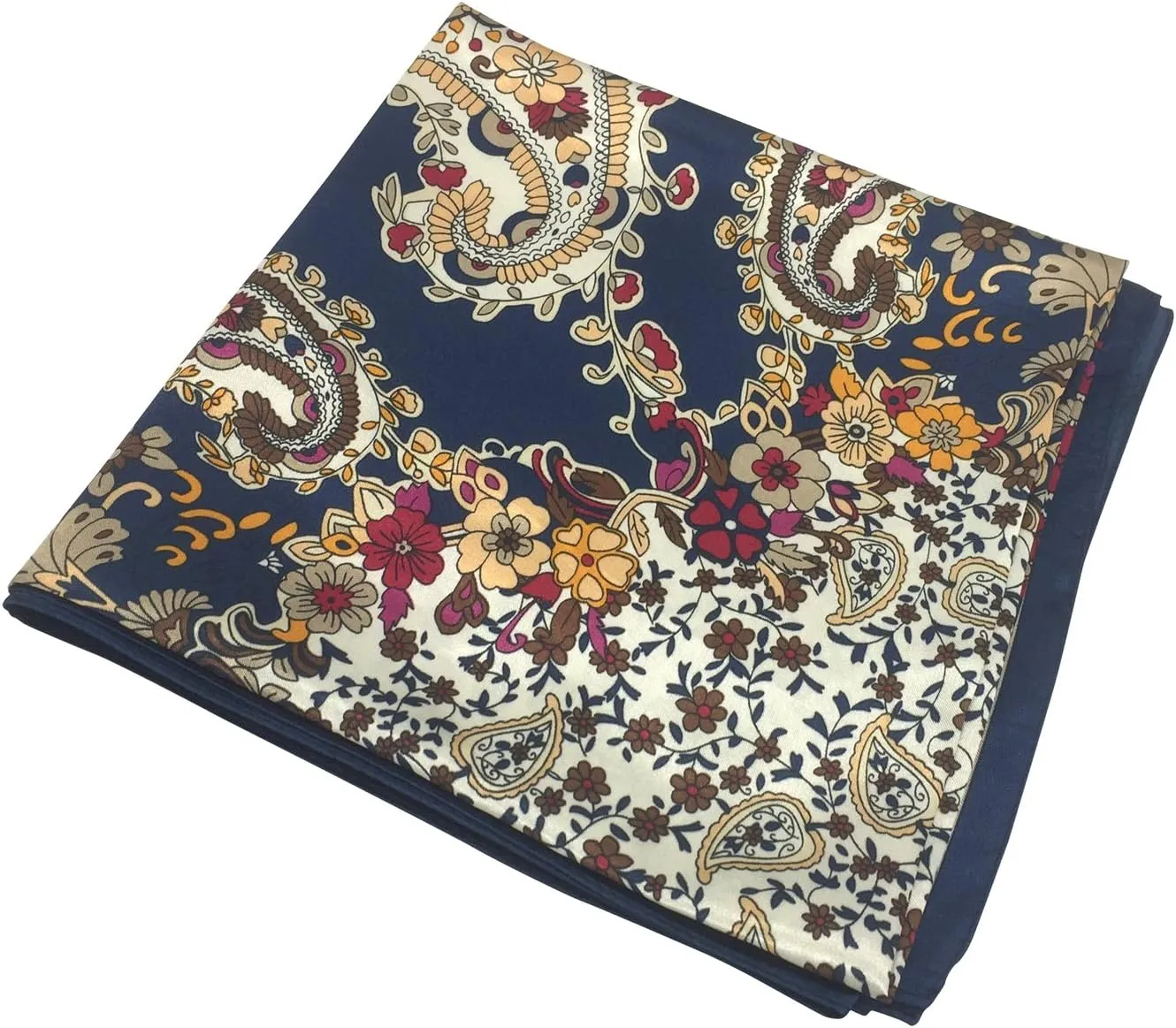 YOUR SMILE Silk Like Scarf Women's Fashion Pattern Large Square Satin Headscarf Headdress