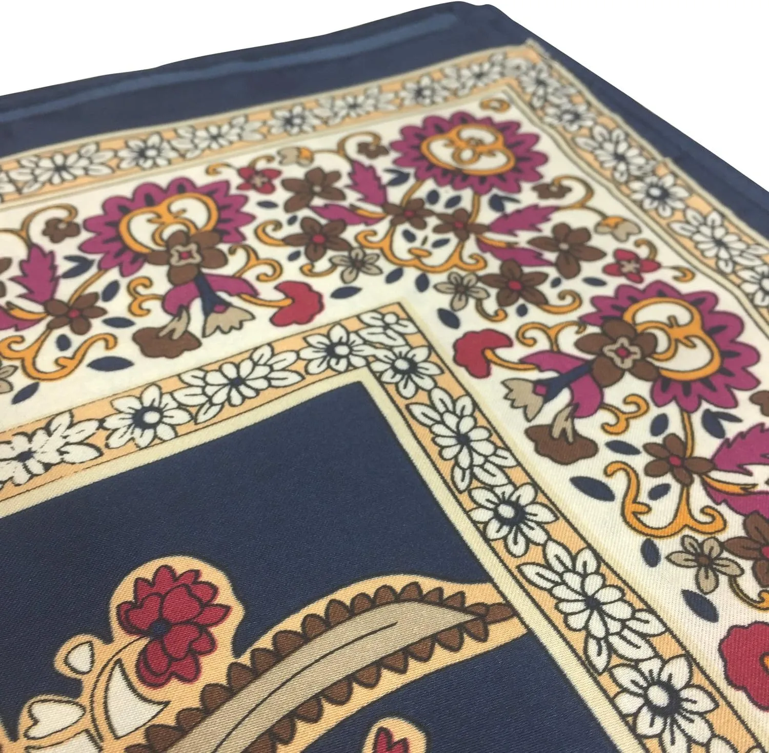 YOUR SMILE Silk Like Scarf Women's Fashion Pattern Large Square Satin Headscarf Headdress