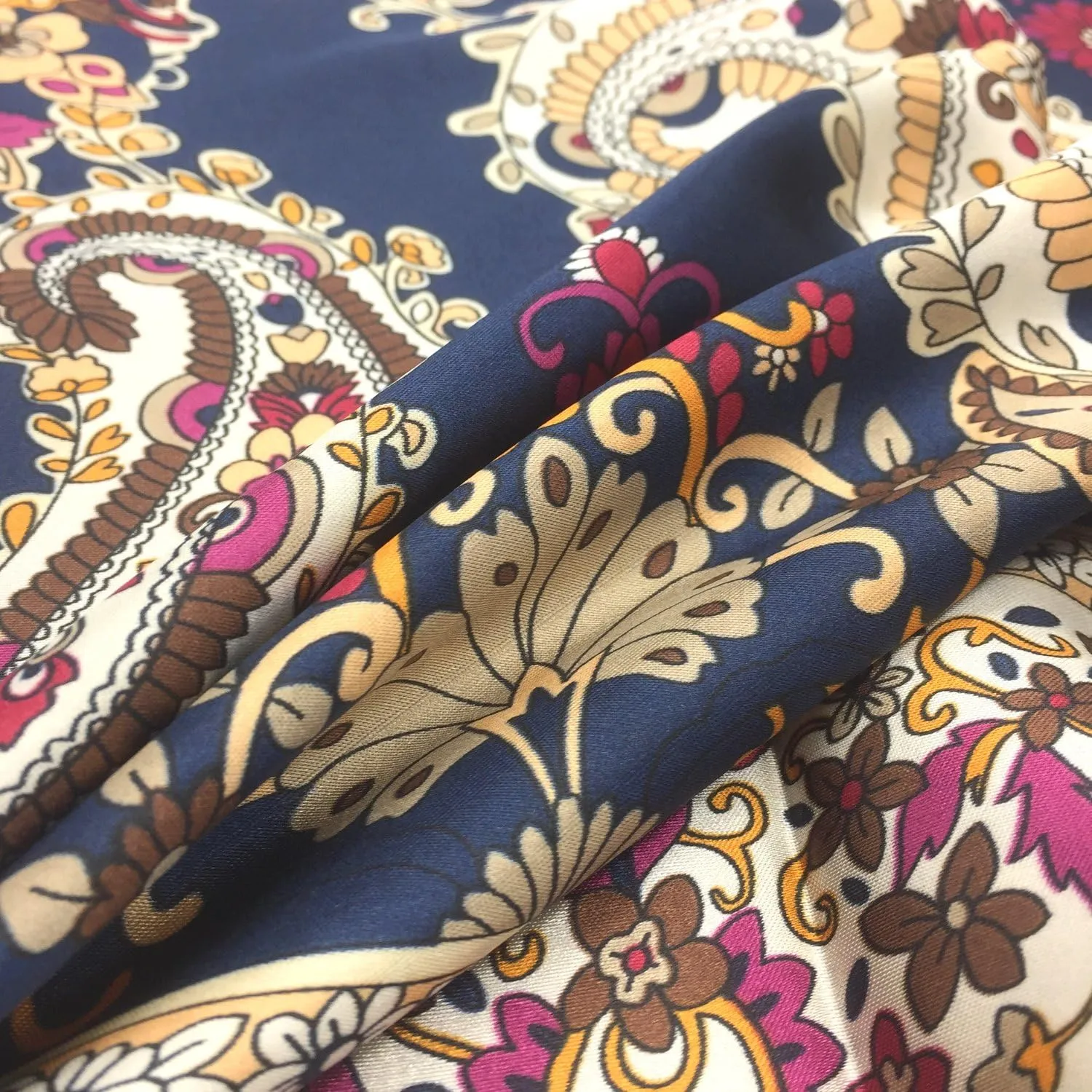 YOUR SMILE Silk Like Scarf Women's Fashion Pattern Large Square Satin Headscarf Headdress