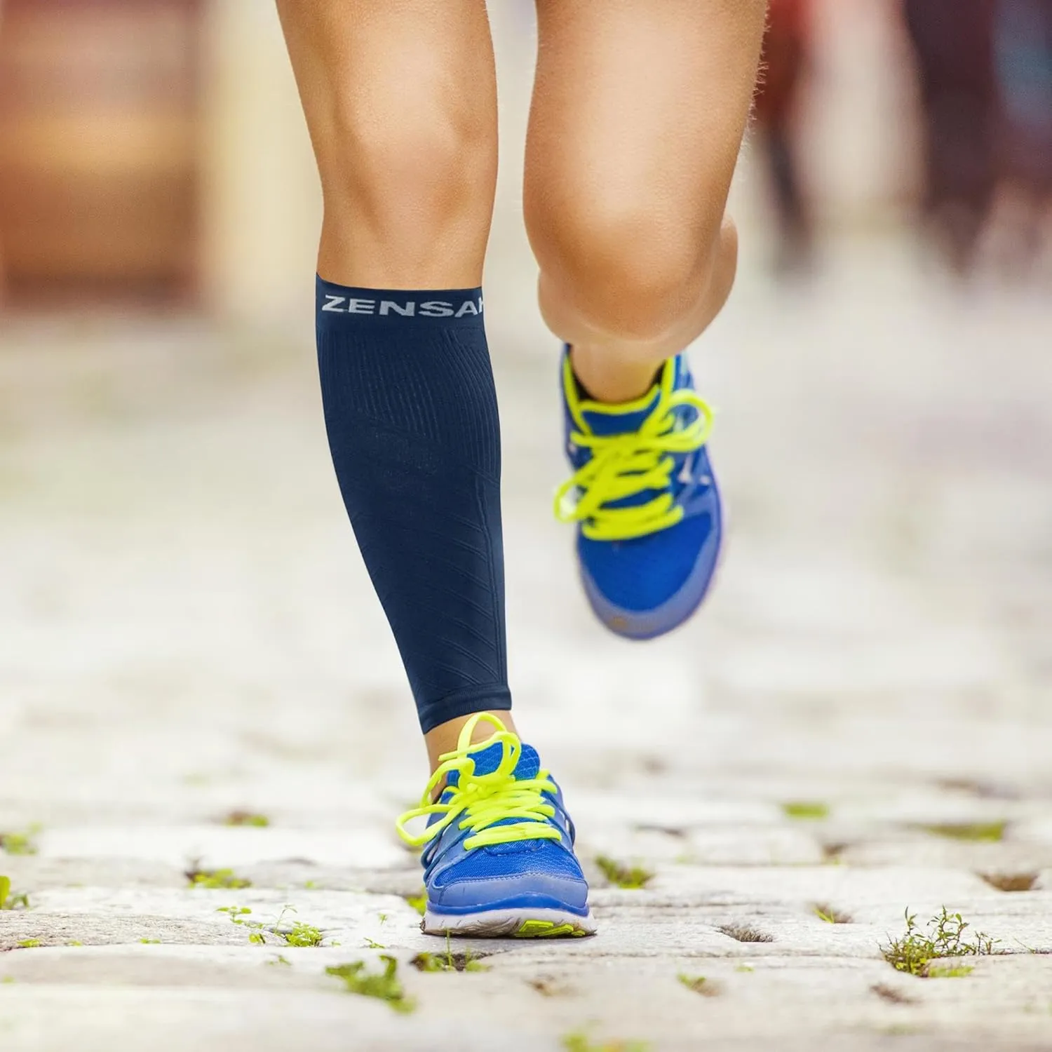Zensah Calf/Shin Compression Sleeve - Made in the USA Single Leg Compression Sleeve for Shin Splint Relief, Recovery, Running