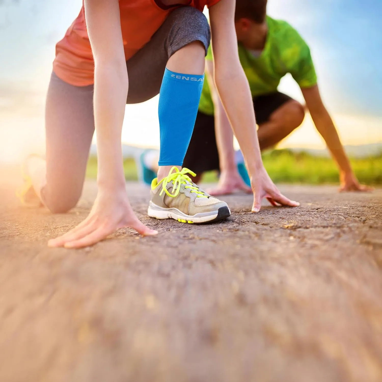 Zensah Calf/Shin Compression Sleeve - Made in the USA Single Leg Compression Sleeve for Shin Splint Relief, Recovery, Running